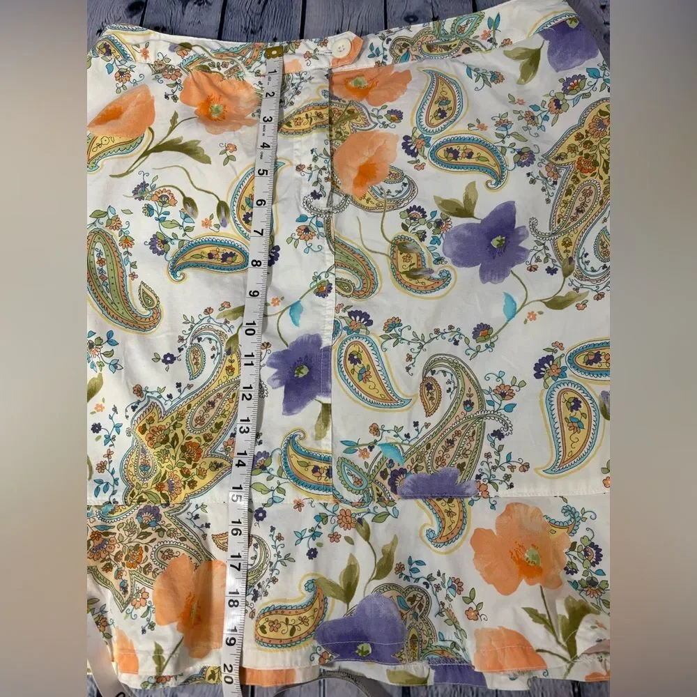 STO Susquehanna Trail Floral Retro Cottagecore Lightweight Cotton Skirt Size 12